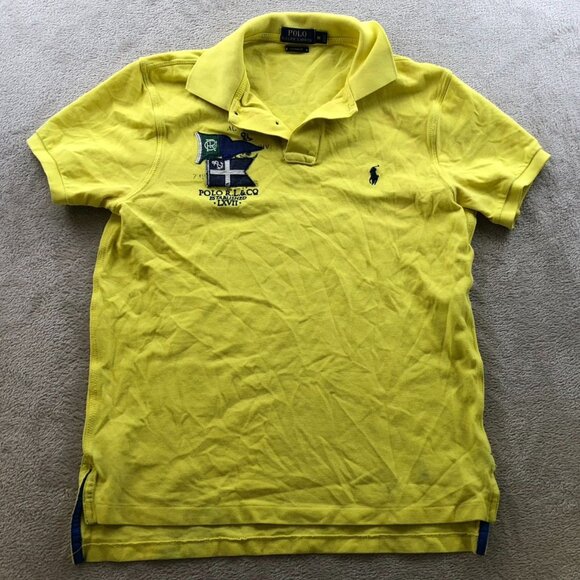 Polo Ralph Lauren Mens Polo Shirt Medium Nautical Short Sleeve LXVII Custom Fit - Picture 8 of 9